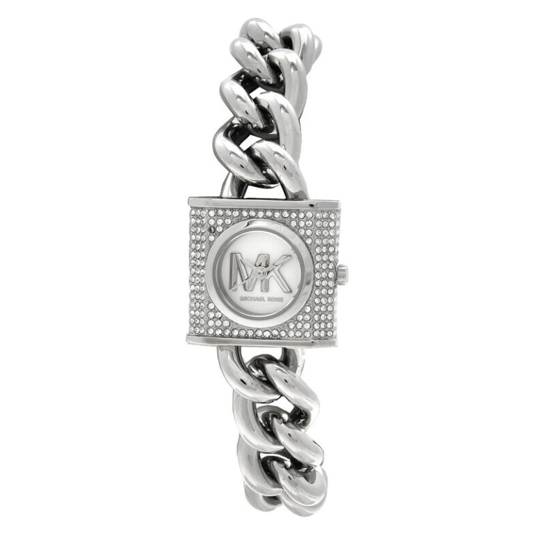 Mk Chain Lock White Dial Ladies Watch MK4718