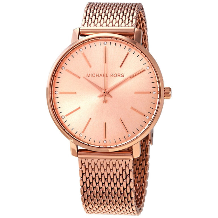 Pyper Quartz Crystal Rose Gold Dial Ladies Watch MK4340