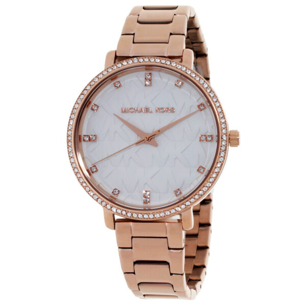 Pyper Quartz Crystal White Dial Ladies Watch MK4917