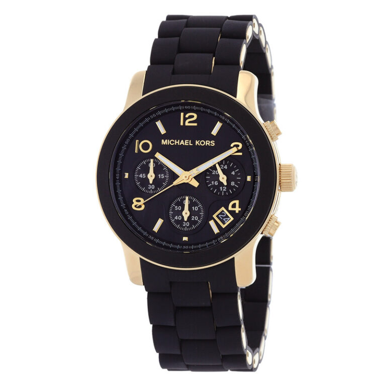 Runway Chronograph Quartz Black Dial Ladies Watch MK7385