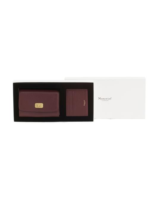 MONCRIEF LONDON Leather Larissa Purse And Card Case Gift Set