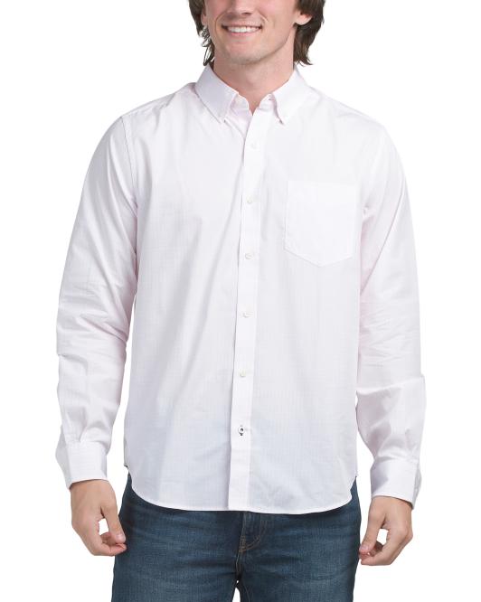 NAUTICA Long Sleeve Plaid Wrinkle Resistant Woven Shirt