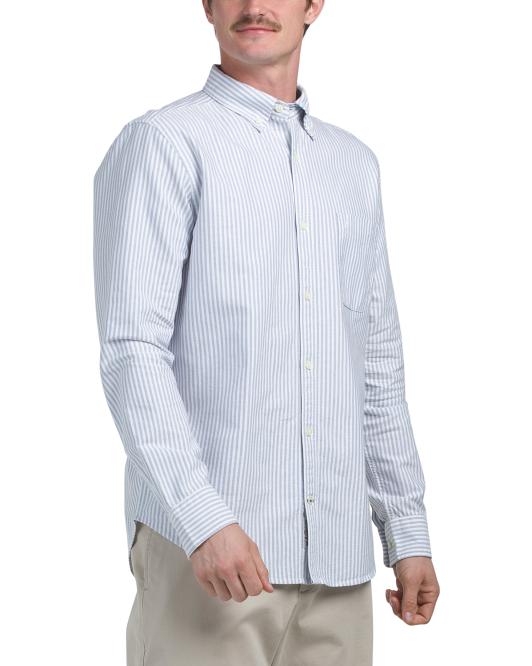 NAUTICA Long Sleeve Stripe Oxford Shirt