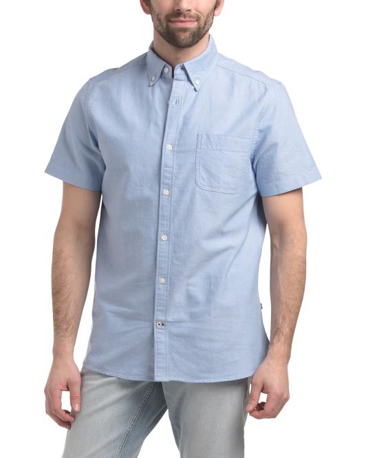 NAUTICA Short Sleeve Solid Oxford Shirt