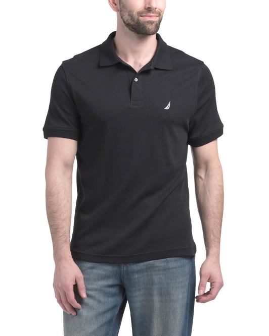 NAUTICA Short Sleeve Solid Reef Interlock Polo