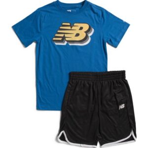 NEW BALANCE 2pc Short Sleeve Tee And Active Shorts Set