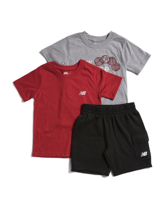 NEW BALANCE 3pc Tees And Active Shorts Set
