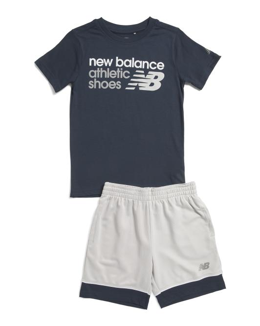 NEW BALANCE Boys 2pc Graphic Short Sleeve Tee And Active Shorts Set
