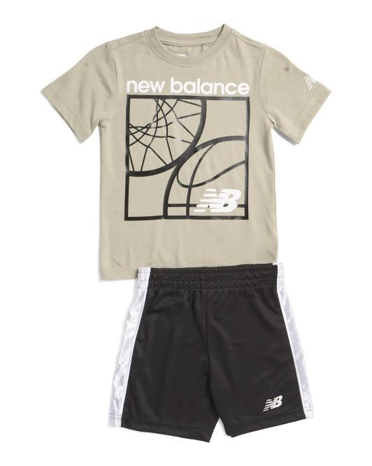 NEW BALANCE Little Boys 2pc Graphic Tee And Shorts Set