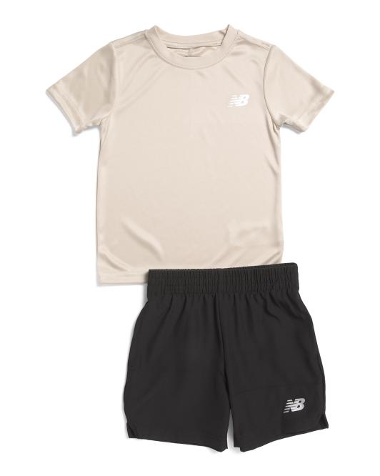 NEW BALANCE Little Boys 2pc Short Sleeve Tee And Shorts Set
