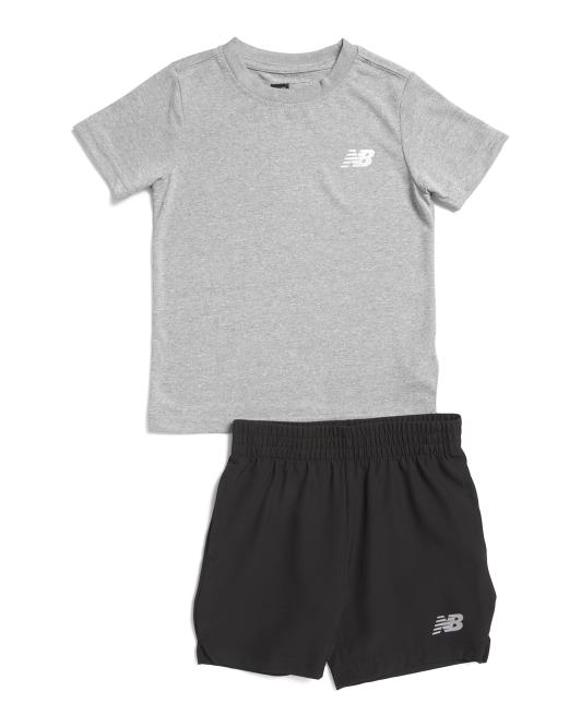 NEW BALANCE Little Boys 2pc Short Sleeve Tee And Woven Shorts Set