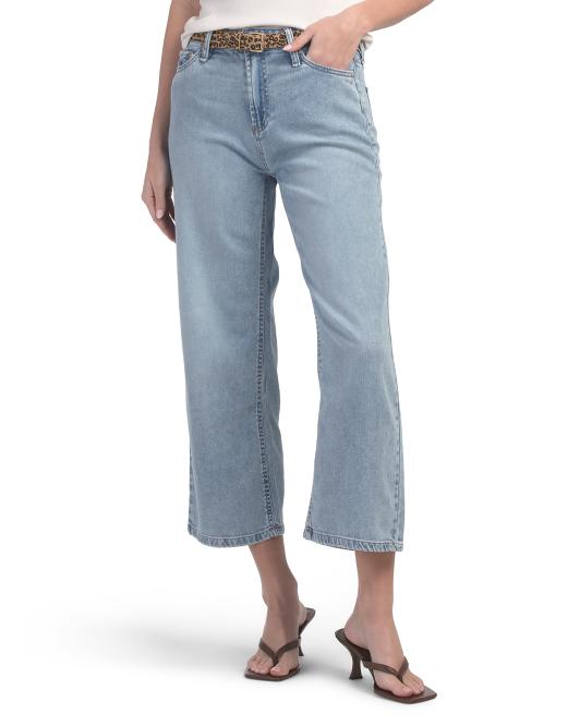 OAT NEW YORK Cloud Luxe Wide Leg Jeans With Animal Belt