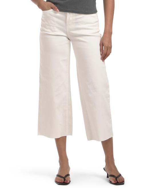 OAT NEW YORK High Rise Cropped Wide Leg Jeans