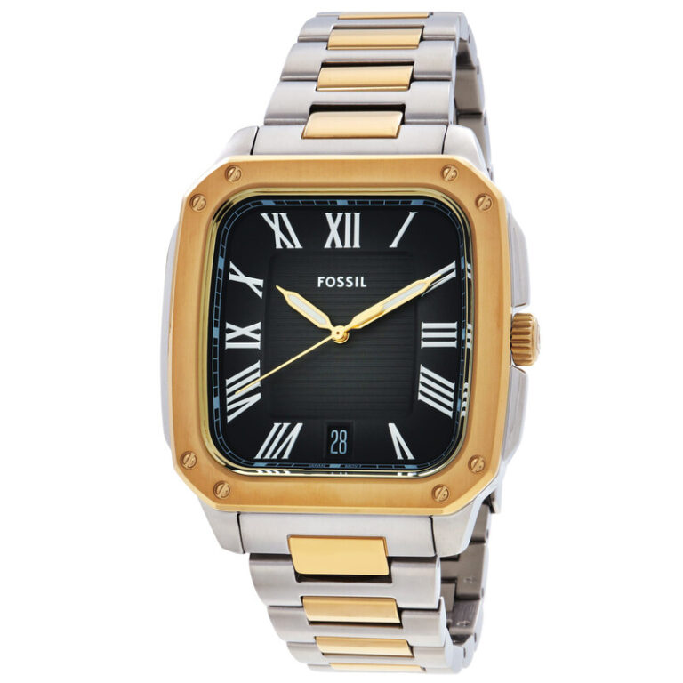 Open Box - Crosby Quartz Black Dial Two-Tone Men's Watch