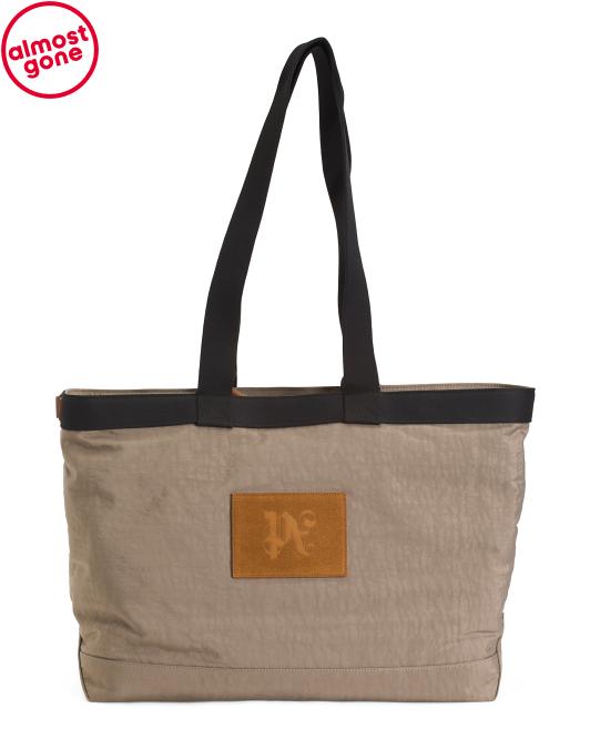 PALM ANGELS Unisex Made In Italy Logo Patch Tote Bag