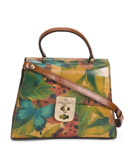 PATRICIA NASH Leather Chauny Satchel Crossbody In Gift Box