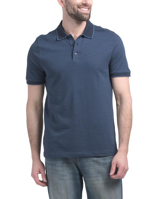 PERRY ELLIS Cotton Bi Color Polo