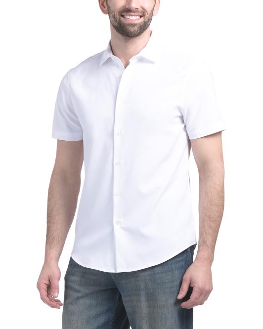 PERRY ELLIS Short Sleeve Solid Shirt