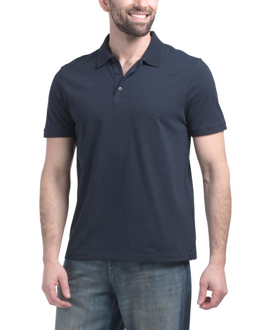PERRY ELLIS Texture Jacquard Polo