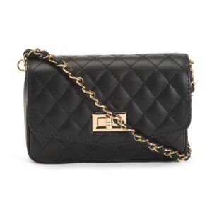 PERSAMAN NEW YORK Made In Italy Leather Quilted Crossbody