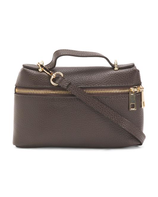 PERSAMAN NEW YORK Made In Italy Leather Vanity Crossbody Case