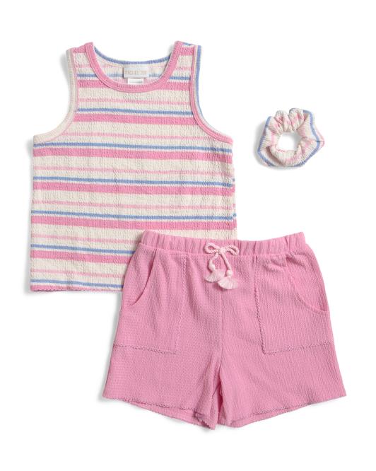 RACHEL ZOE Girls 2pc Tank And Shorts Set With Scrunchie