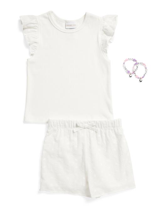 RACHEL ZOE Girls 2pc Top And Shorts Set