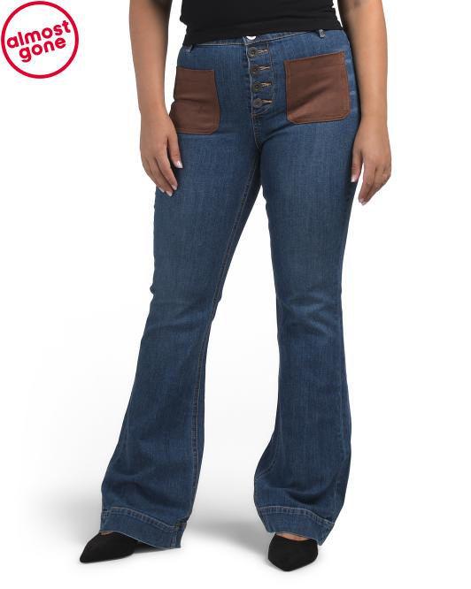 RAMY BROOK Faux Suede Combo Cindy Jeans