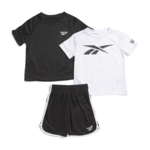 REEBOK Little Boys 3pc Short Sleeve Tees And Active Shorts Set
