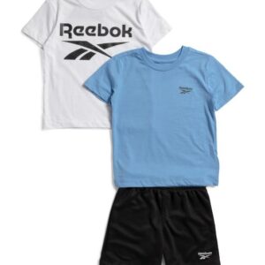 REEBOK Little Boys 3pc Short Sleeve Tees And Active Shorts Set