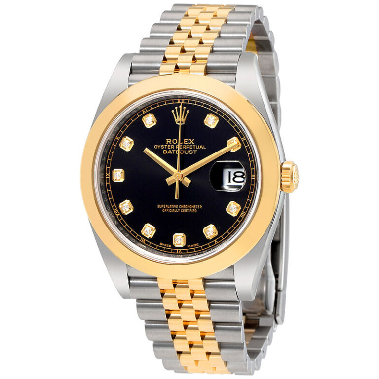 Datejust 41 Black Diamond Dial Steel and 18K Yellow Gold Jubilee Men's Watch 126303BKDJ