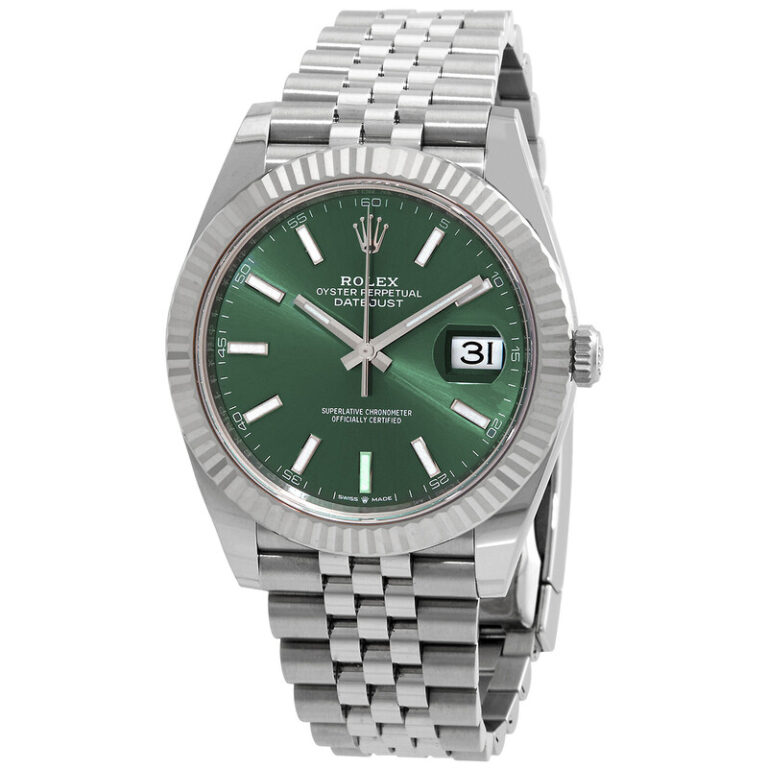 Datejust 41 Mint Green Dial Automatic Men's Steel and White Gold Jubilee Watch M126334-0028