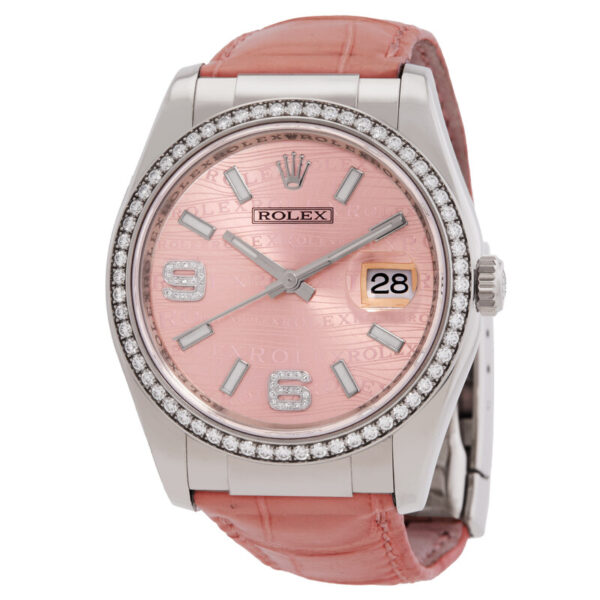 Datejust Pink Wave Dial Diamond Automatic Ladies Watch