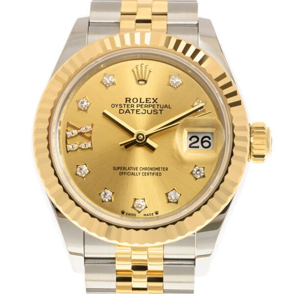 Lady Datejust Champagne Diamond Dial Automatic Steel and 18kt Yellow Gold Jubilee Watch