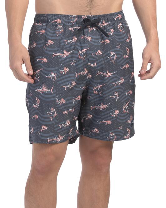 SALT LIFE Patriotic Fish Stretch Swim Trunks
