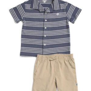SPERRY 2pc Little Boys Short Sleeve Button Down And Shorts Set