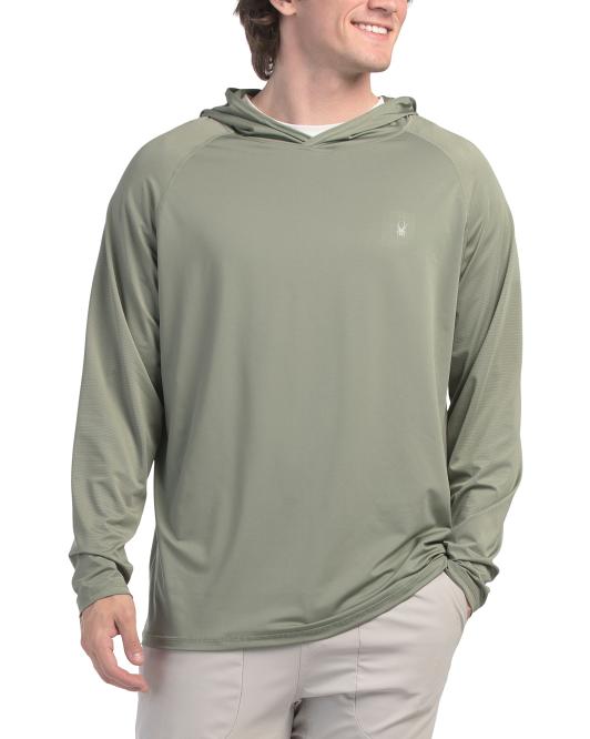 SPYDER Waffle Textured Sleeves Hooded Rash Guard