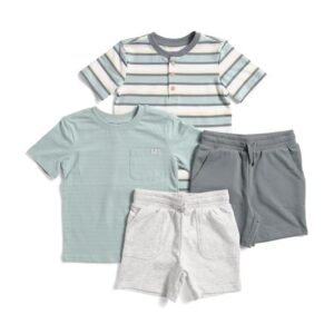 TAHARI Boys 4pc Tees And Shorts Set