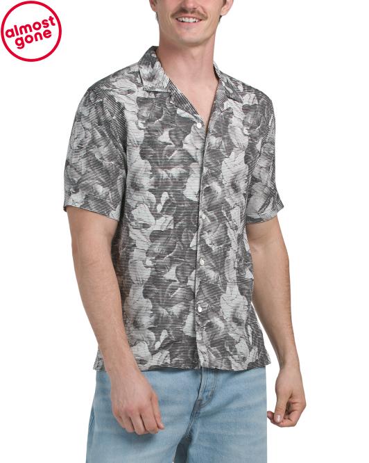 THEORY Irving Short Sleeve Linear Shirt
