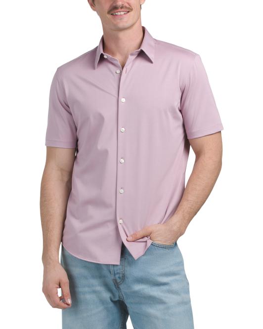 THEORY Irving Short Sleeve Structure Knit Shirt