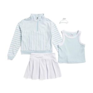 TOMMY BAHAMA 2pc Striped Pull Over Jacket And Tank Set With Matching Claw Clip