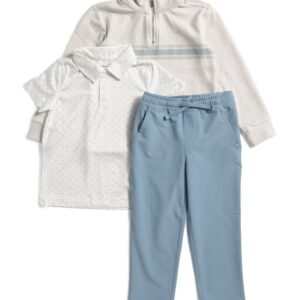 TOMMY BAHAMA 3pc Double Knit Quarter Zip Sweatshirt With Polo Set