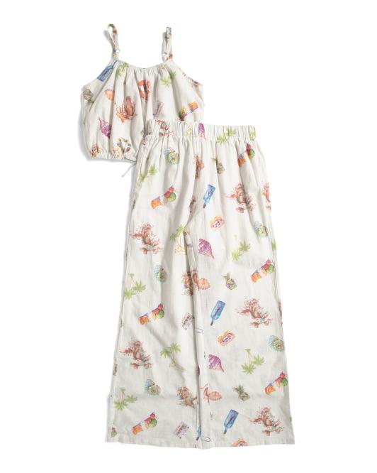 TRUCE Big Girls 2pc Printed Tank And Pants Set