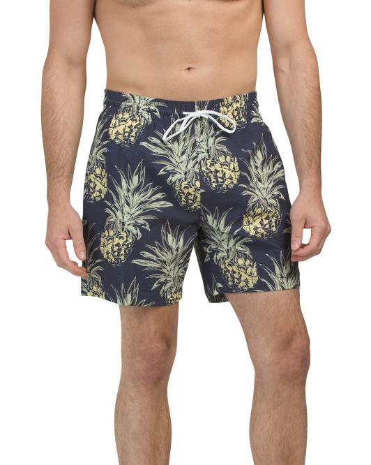 TRUNKS SURF & SWIM Seersucker Pineapple Swim Shorts