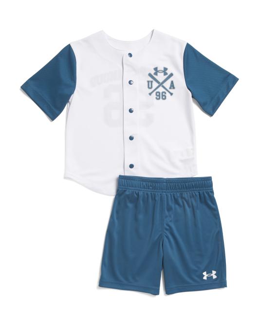 UNDER ARMOUR Boys 2pc Baseball Jersey And Shorts Set