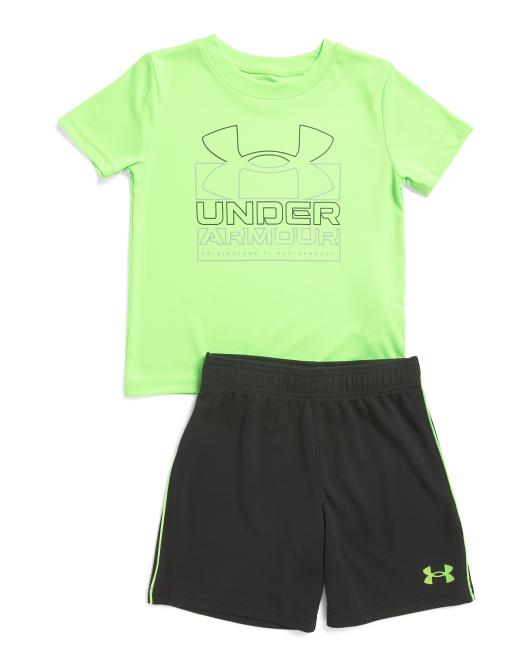 UNDER ARMOUR Boys 2pc Twist Short Sleeve Tee And Shorts Set