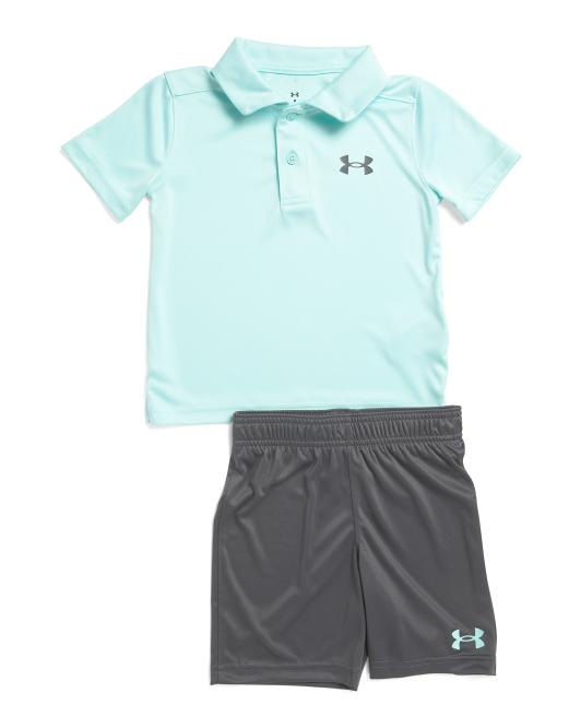 UNDER ARMOUR Little Boys 2pc Polo And Shorts Set