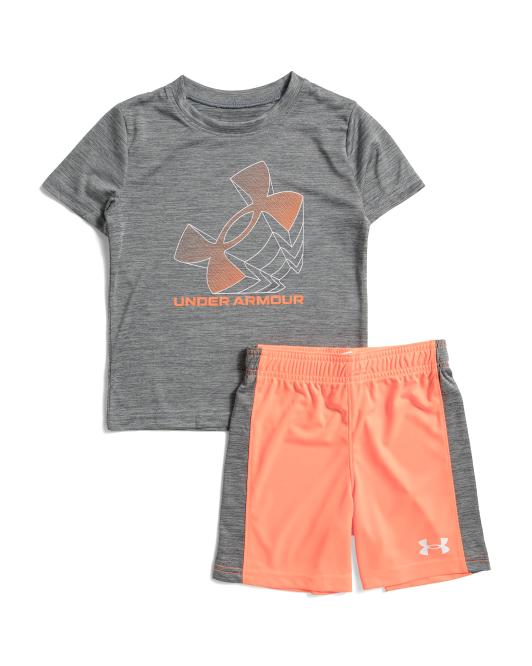 UNDER ARMOUR Little Boys 2pc Tech Projection Short Sleeve Tee And Shorts Set