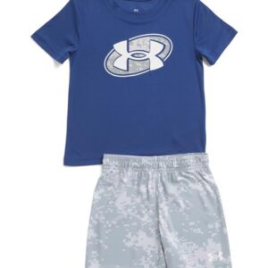 UNDER ARMOUR Little Boys 2pc Tech Short Sleeve Tee And Printed Shorts Set