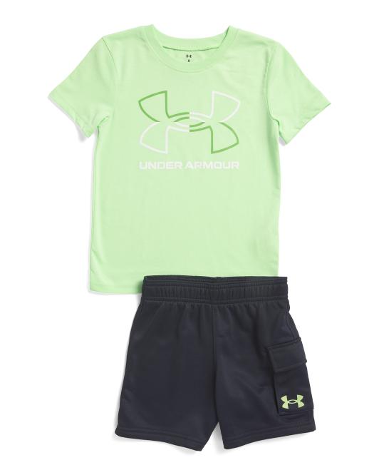 UNDER ARMOUR Little Boys 2pc Tee And Cargo Shorts Set